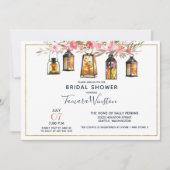 Rustic Romantic Lantern Roos Gold Vrijgezellenfees Kaart (Voorkant)