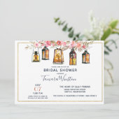 Rustic Romantic Lantern Roos Gold Vrijgezellenfees Kaart (Staand voorkant)