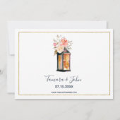 Rustic Romantic Lantern Roos Gold Vrijgezellenfees Kaart (Achterkant)