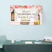 Rustic Romantic Lantern Roos Gold Wedding Spandoek (Beurs)