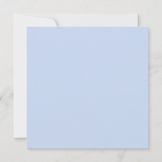 Rustic Romantic Light Blue Floral Square Wedding Kaart (Achterkant)