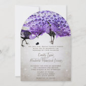 Rustic Romantic Mason Jar Paars Peacock Kaart (Voorkant)