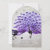 Rustic Romantic Mason Jar Paars Peacock Kaart (Achterkant)