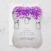 Rustic Romantic Mason Jar Radiant Paarse Boom Kaart (Achterkant)