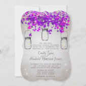 Rustic Romantic Mason Jar Radiant Paarse Boom Kaart (Voorkant)