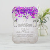 Rustic Romantic Mason Jar Radiant Paarse Boom Kaart (Staand voorkant)