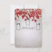 Rustic Romantic Mason Jar Red en Silver Herfst Lea RSVP Kaartje (Achterkant)