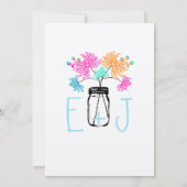 Rustic Romantic Mason Jar Wild Flower Wedding Kaart (Achterkant)