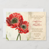 Rustic Romantic Red Poppy Wedding Kaart (Voorkant)