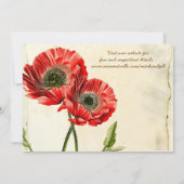 Rustic Romantic Red Poppy Wedding Kaart (Achterkant)