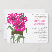 Rustic Romantic roze Mason Jar Wild Flower Wedding Kaart (Voorkant)
