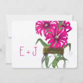 Rustic Romantic roze Mason Jar Wild Flower Wedding Kaart (Achterkant)