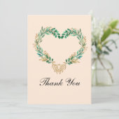 Rustic Romantic Script Wedding Bedankkaart (Staand voorkant)