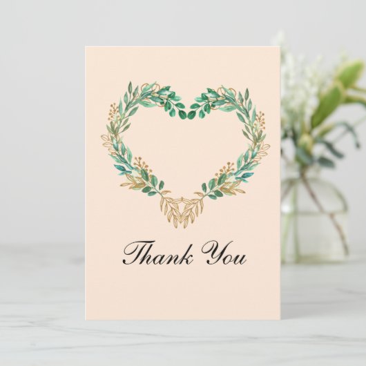 Rustic Romantic Script Wedding Bedankkaart (Staand voorkant)