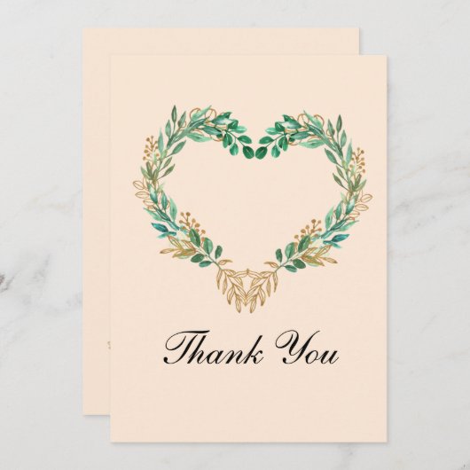 Rustic Romantic Script Wedding Bedankkaart (Voorkant / Achterkant)