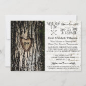 Rustic Romantic Tree Post Wedding Invite Kaart (Voorkant)