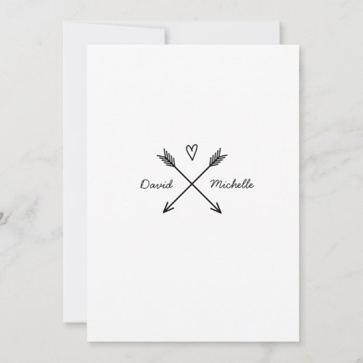 Rustic Romantic Tree Post Wedding Invite Kaart (Achterkant)