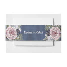 Rustic Romantic Waterverf Floral Uitnodigingen Wikkel