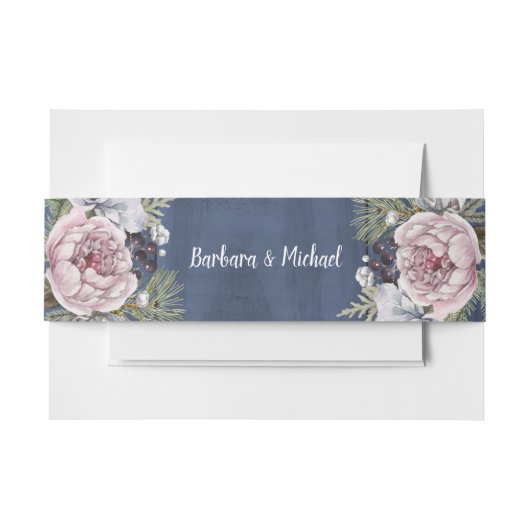 Rustic Romantic Waterverf Floral Uitnodigingen Wikkel (Voorkant Voorbeeld)