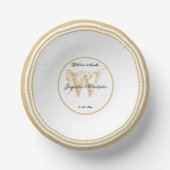 Rustic Romantic White Gold Wedding Chic Monogram Papieren Kommen (Voorkant)