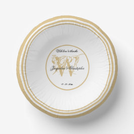 Rustic Romantic White Gold Wedding Chic Monogram Papieren Kommen