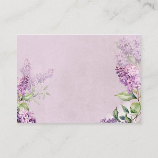 Rustic Romantisch Paarse & Salie Kersengebloem Det Informatiekaartje (Achterkant)