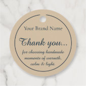 Rustic Ronde Sojakaars Hangtag Favor Bedankjes Labels (Achterkant)