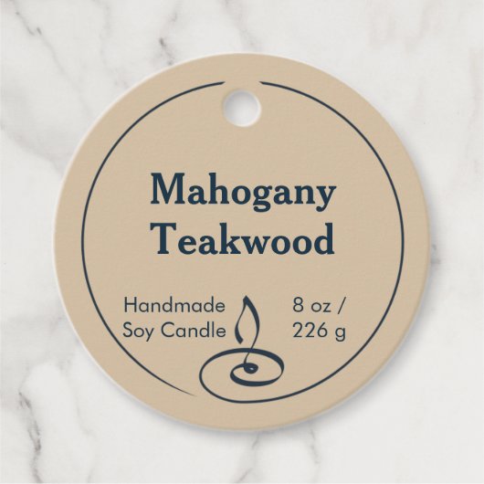 Rustic Ronde Sojakaars Hangtag Favor Bedankjes Labels (Voorkant)