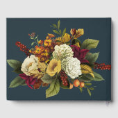 Rustic Rood | Oranje Boho Bloemenboeket Bruiloft Gastenboek (Achterkant)