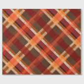 Rustic rood-oranje oogst aarde plaid patroon cadeaupapier (Vlak)