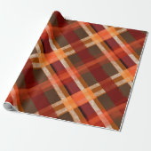 Rustic rood-oranje oogst aarde plaid patroon cadeaupapier (Uitgerold)