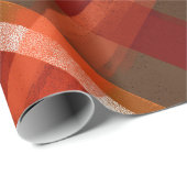 Rustic rood-oranje oogst aarde plaid patroon cadeaupapier (Rol Hoek)