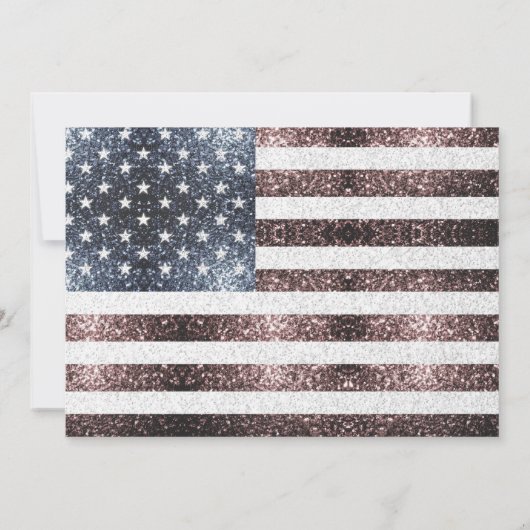 Rustic rood wit blauw glitters VS-vlag 4 juli Kaart (Achterkant)
