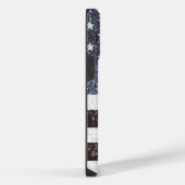 Rustic Rood Wit Blauw Glitters VS vlag Monogram iPhone Hoesje (Rechterkant)