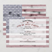 Rustic Rood Wit Blauw Hout VS vlag Amerika 4 Juli Kaart (Voorkant / Achterkant)