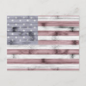 Rustic Rood Wit Blauw Hout VS vlag Amerika Briefkaart (Voorkant)