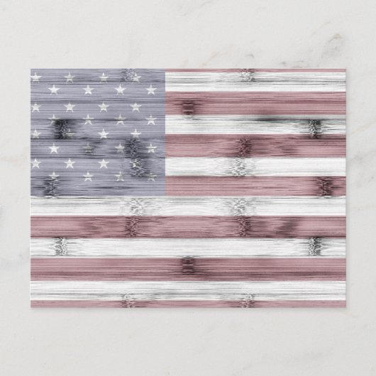 Rustic Rood Wit Blauw Hout VS vlag Amerika Briefkaart (Voorkant)