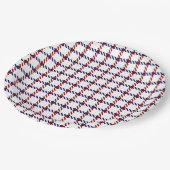Rustic rood, wit en blauw geruit papieren bordje (Gekanteld)