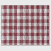 Rustic rood-wit geruit boerderij houten ruitpatroo cadeaupapier (Vlak)