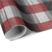 Rustic rood-wit geruit boerderij plaid patroon cadeaupapier (Rol Hoek)