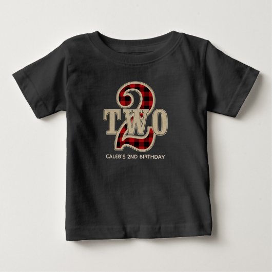 Rustic Rood Zwart Buffalo Rut 2e Verjaardagsfeestj (Voorkant)
