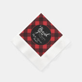Rustic Rood Zwarte Buffalo Plaid Patroon Bedankt Servetten (Hoek)
