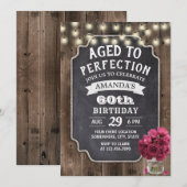 Rustic Roos Floral Jar Barn Wood 60th Birthday Kaart (Voorkant / Achterkant)