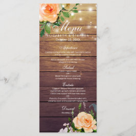 Rustic Roos Floral String Lights Wedding Menu