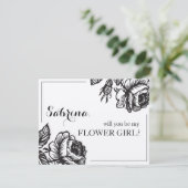 Rustic Roos Flowers wordt mijn Bloemenmeisje Kaart (Staand voorkant)