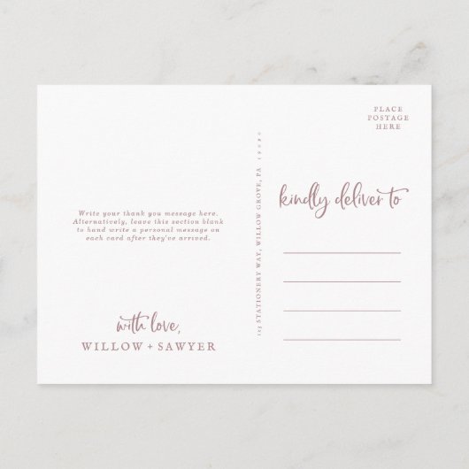 Rustic Roos Gold 4 Foto Collage Weddenschap Hartel Briefkaart (Achterkant)