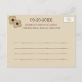 Rustic Roos Gold Bat Mitswa Bewaar de datum Aankondigingskaart (Achterkant)