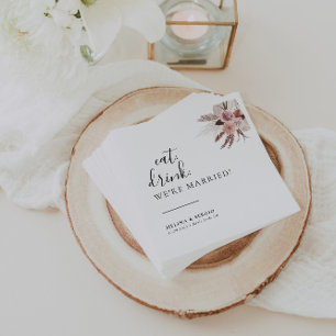 Rustic Roos Gold Eat Drink We zijn getrouwd Servet