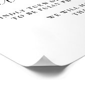 Rustic Roos Gold Floral Wedding Unplugged Ceremoni Poster (Hoek)