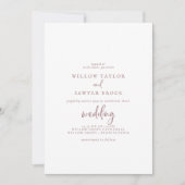 Rustic Roos Gold Script Photo Wedding Kaart (Voorkant)